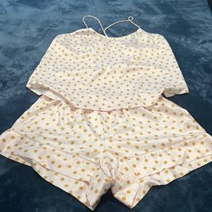 Victoria secret PJs/ pink and yellow dots